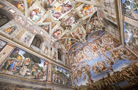 led lit sistine chapel