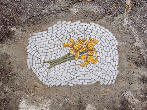 flower tiles city streets