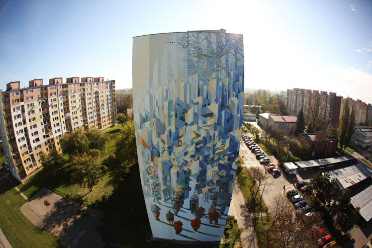 Towers Transformed: Massive Geometric Mural Collaboration | Urbanist