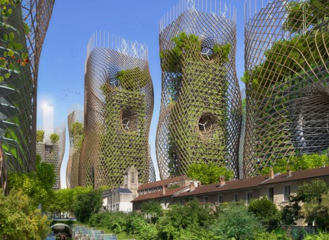 green woven bamboo mesh