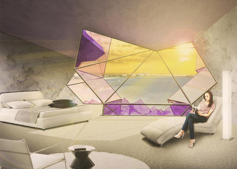 Faceted Facade Crystaline Hotel Shaped Like Amethyst Geode Urbanist