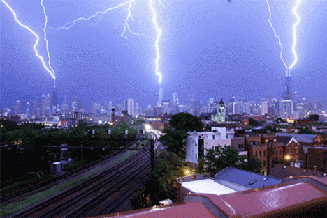 time lapse triple lightning