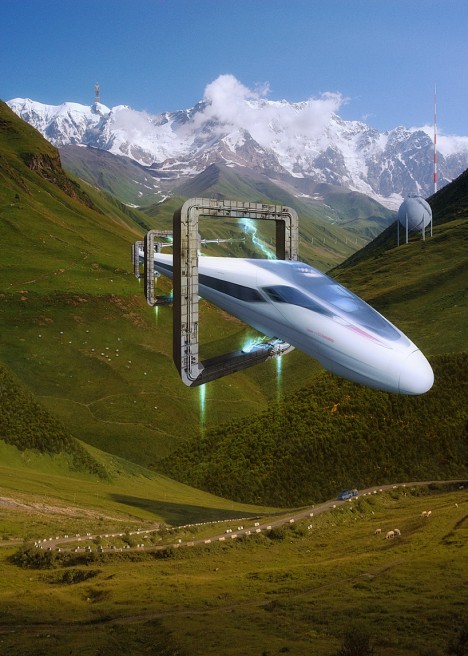 flying maglev train car