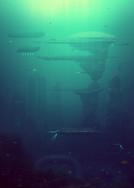 ocean underwater city vision
