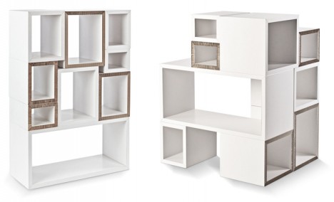 cardboard block box shelves