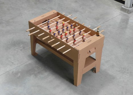 cardboard foosball table