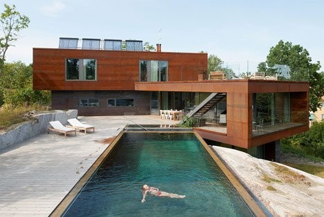modern pool mountain home 2