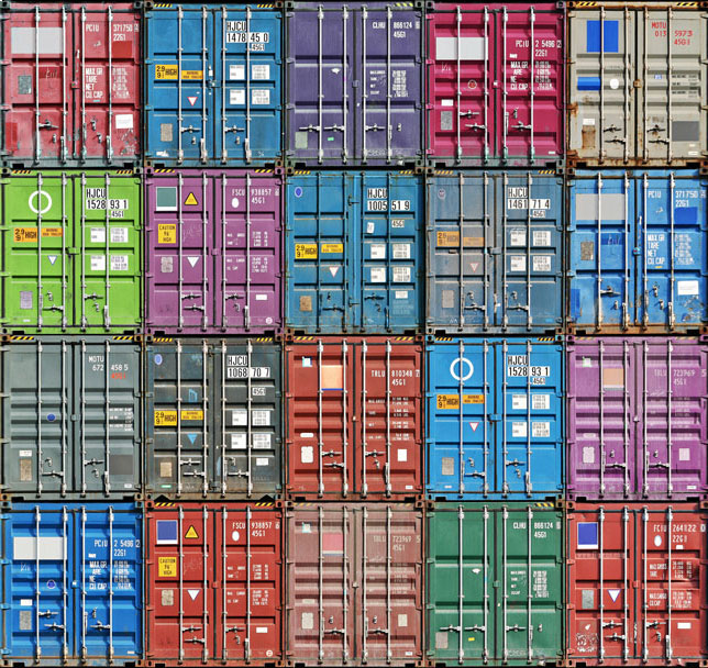 stacked cargo containers