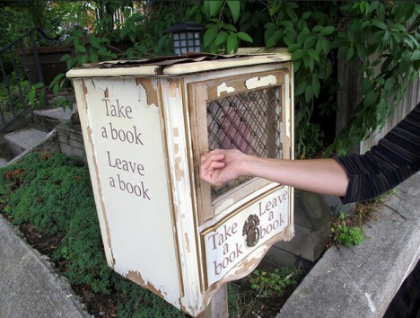 antique style little free library