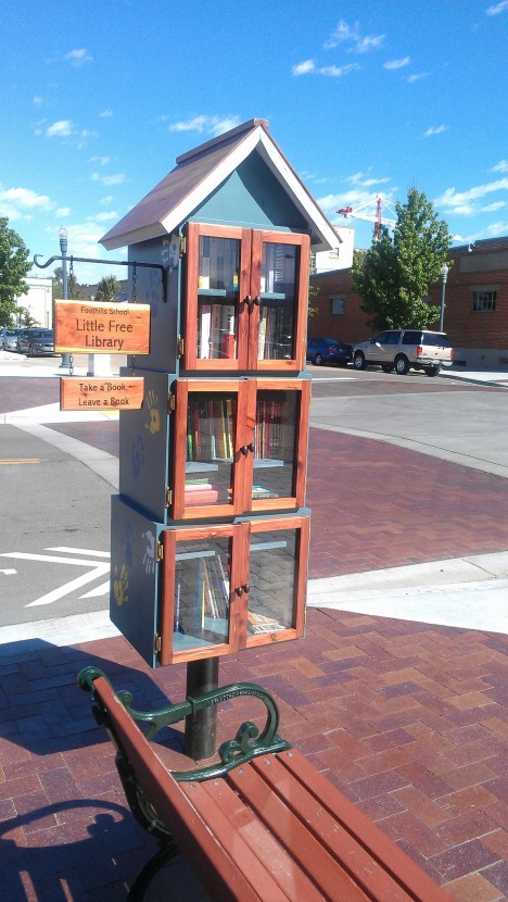 three story little free library