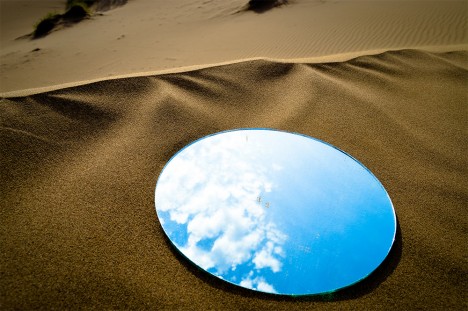 mirror art desert