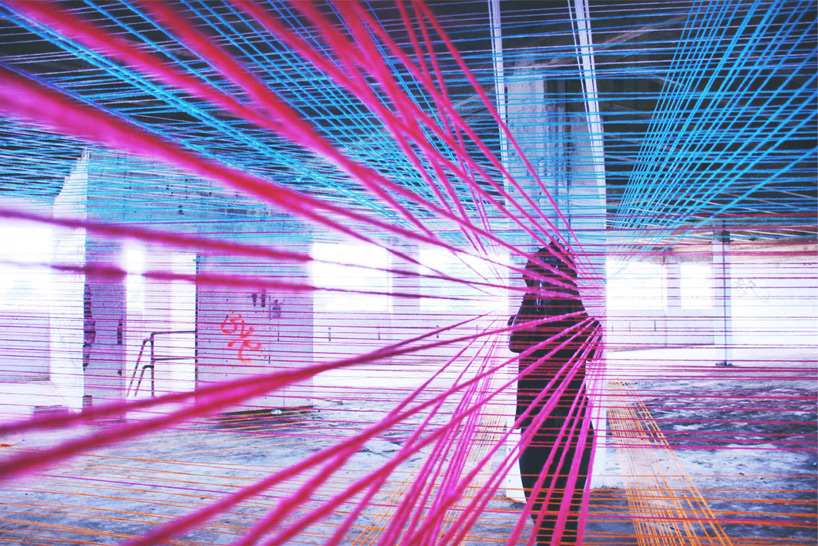 Synth Series Yarn Installation Represents Music in 3D Urbanist