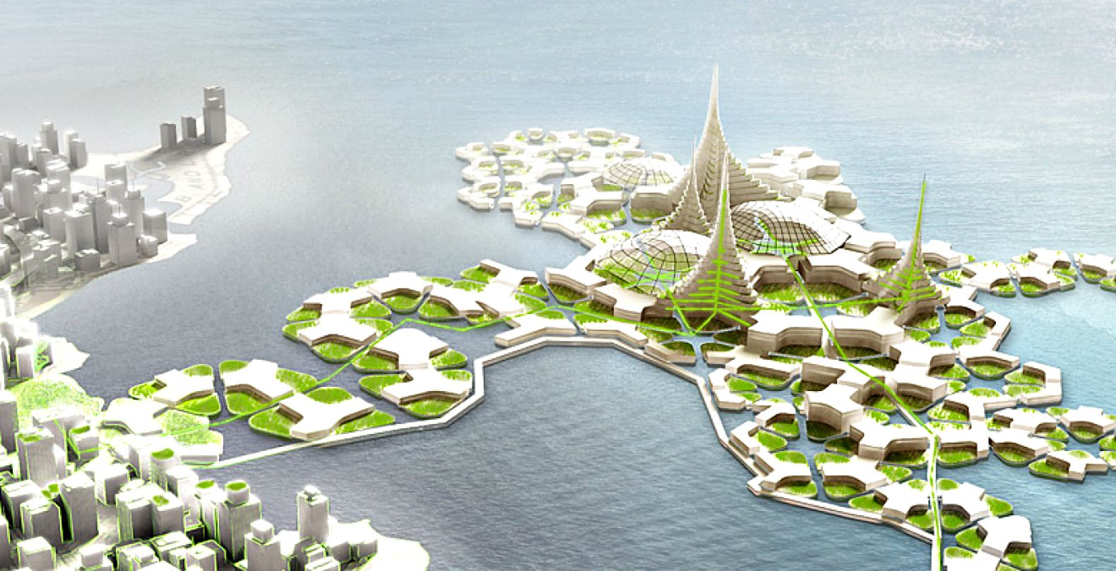 Floating Blue Bold Plan to Expand Dense Cities into Open Seas Urbanist