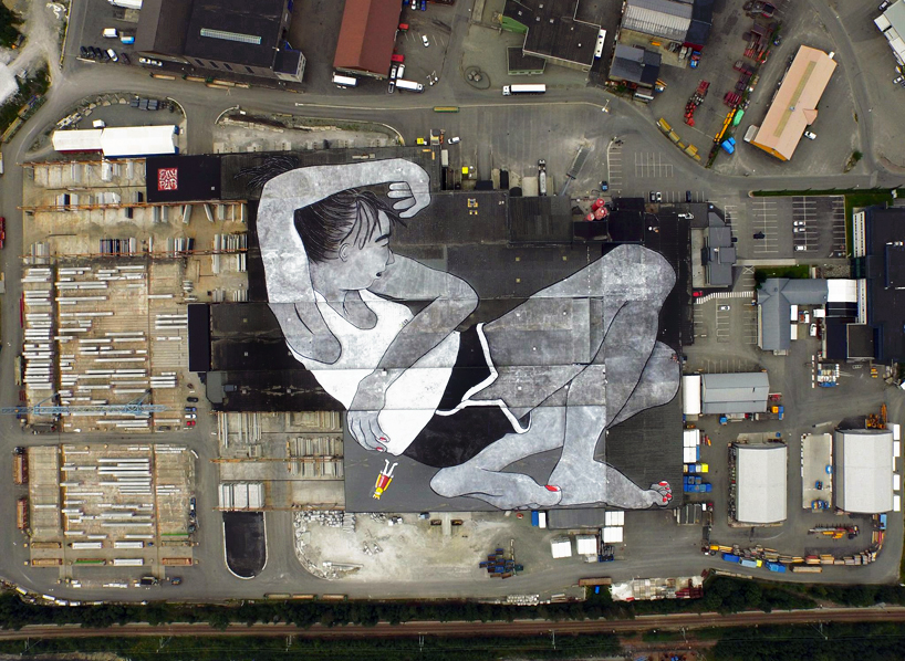 Rooftop View Worlds Largest Mural Takes Up Entire Building Weburbanist