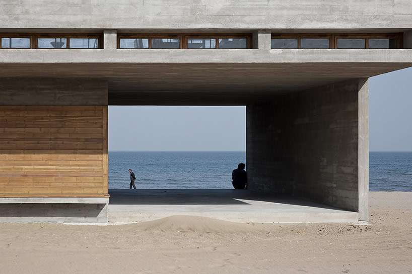 Beach Read Monumental Concrete Library on the Edge of a Bay Urbanist