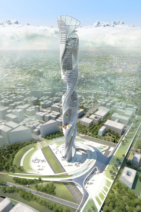 tower spiraling skyscraper