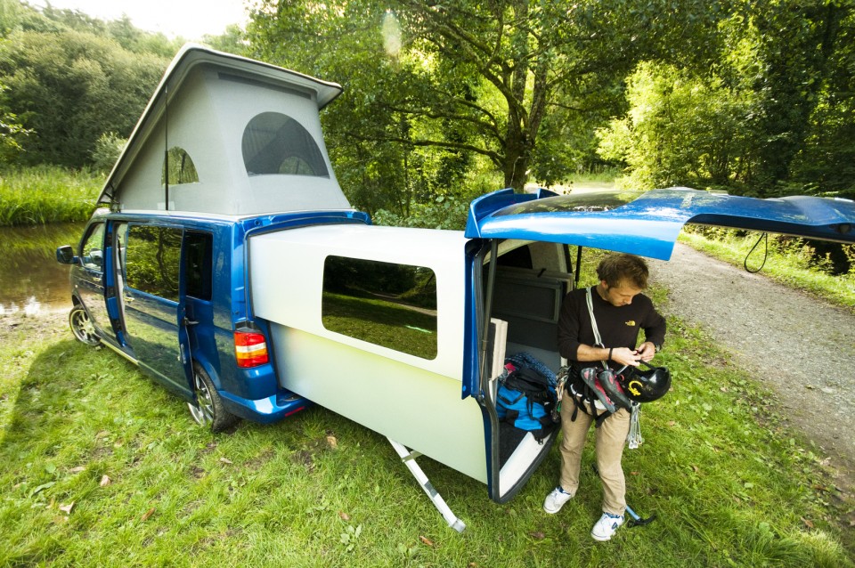 VW Doubleback: Hacked Camper Van Unfolds into Huge Mobile ...