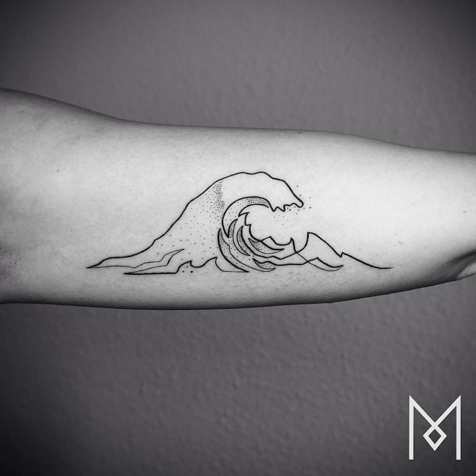 Minimalistic One Line Tattoos By Mo Gangi  Colossal