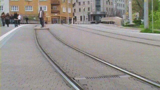 urban hacking tram skateboard