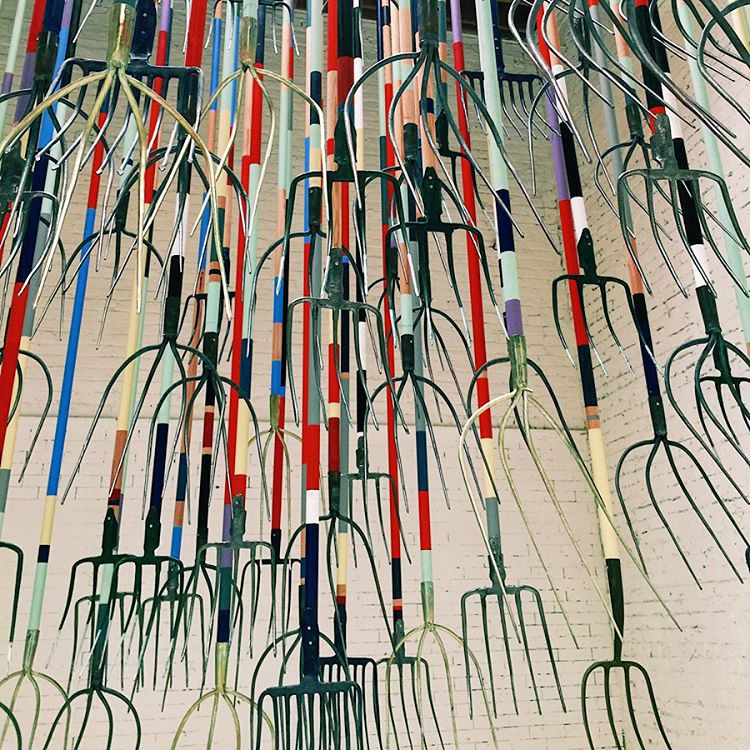 Raining Pitchforks Artist Lures Visitors Under 300 Spikey Forks of