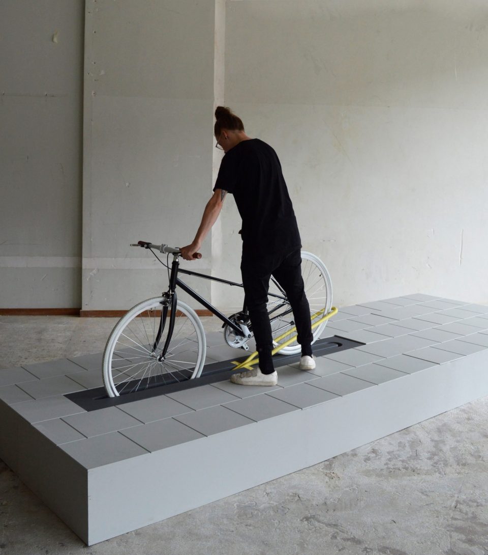 Vanishing Infrastructure FlatFolding Urban Bicycle Rack Pops Up on Demand Urbanist
